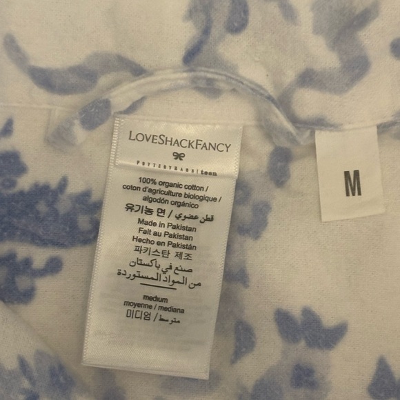 Pottery Barn Teen LoveShackFancy Flannel pajama set Blue - Picture 5 of 7